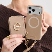 オリジナルデザインセット - マグネット式ウォレット＆ウェビングストラップ付きiPhoneケース