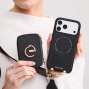 オリジナルデザインセット - マグネット式ウォレット＆ウェビングストラップ付きiPhoneケース