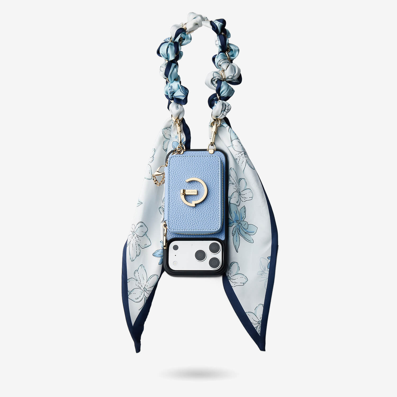 シルクフレアセット - ライチリストストラップ ワイヤレス充電電話ケース カードホルダーとスタンド付き