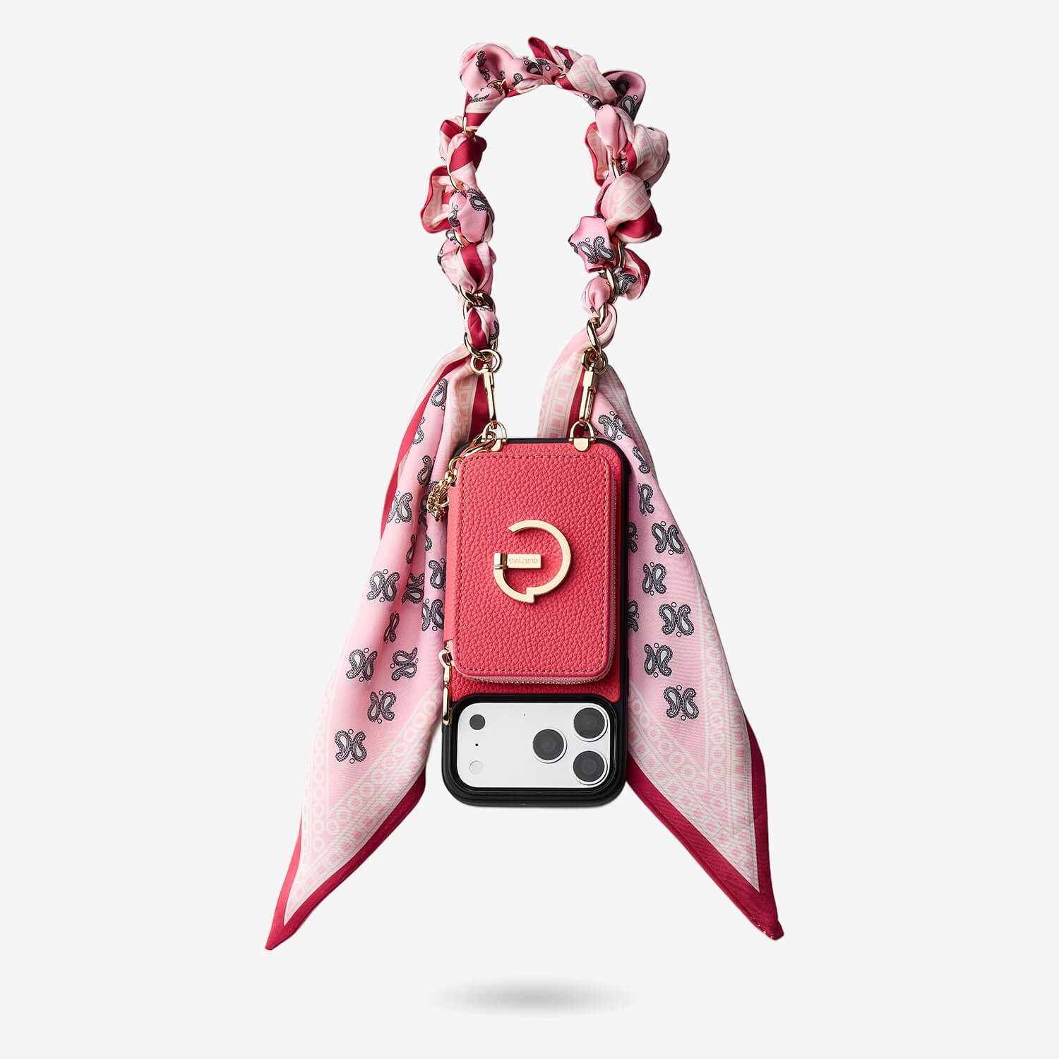 シルクフレアセット - ライチリストストラップ ワイヤレス充電電話ケース カードホルダーとスタンド付き