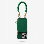Green phone case with wristlet
