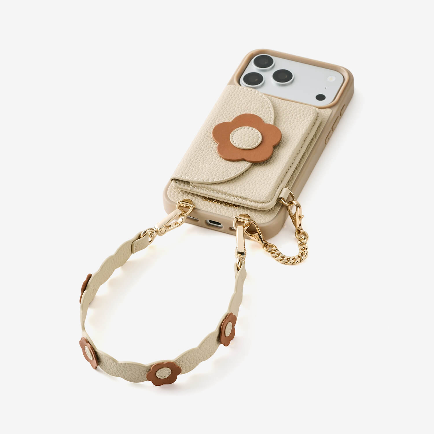 Bloom Pal- Wristlet Phone Case with Slim Wallet & Raise Flower Strap