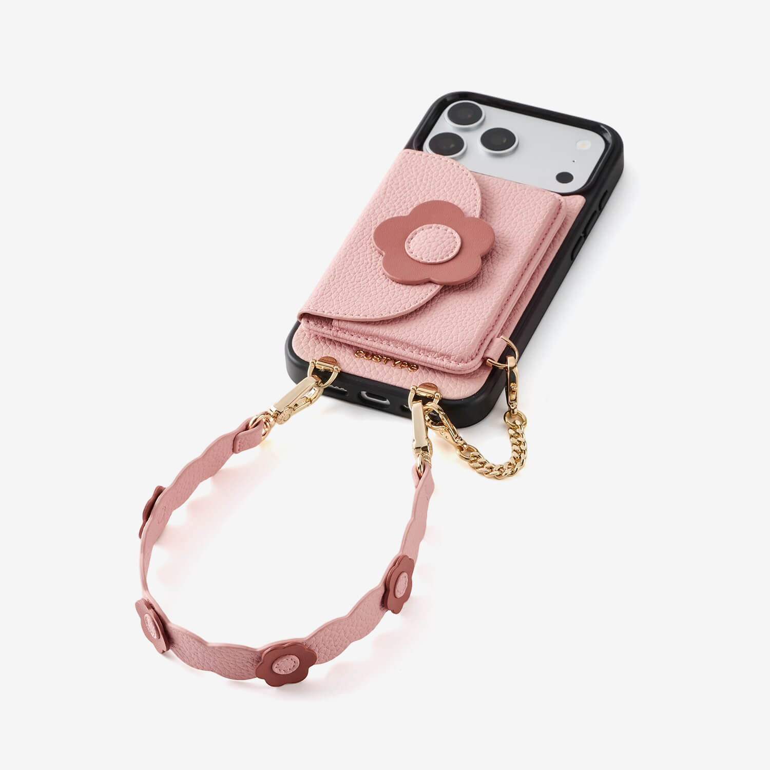 Bloom Pal- Wristlet Phone Case with Slim Wallet & Raise Flower Strap