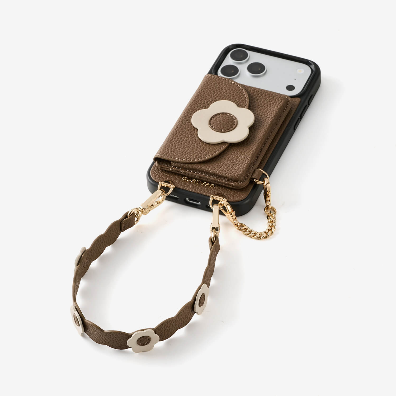 Bloom Pal- Wristlet Phone Case with Slim Wallet & Raise Flower Strap