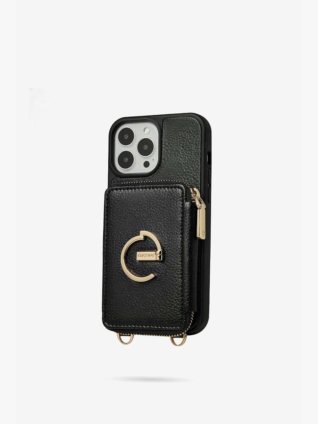 Custype Its Me-Lychee Set Crossbody iPhone case with round bag in black-5