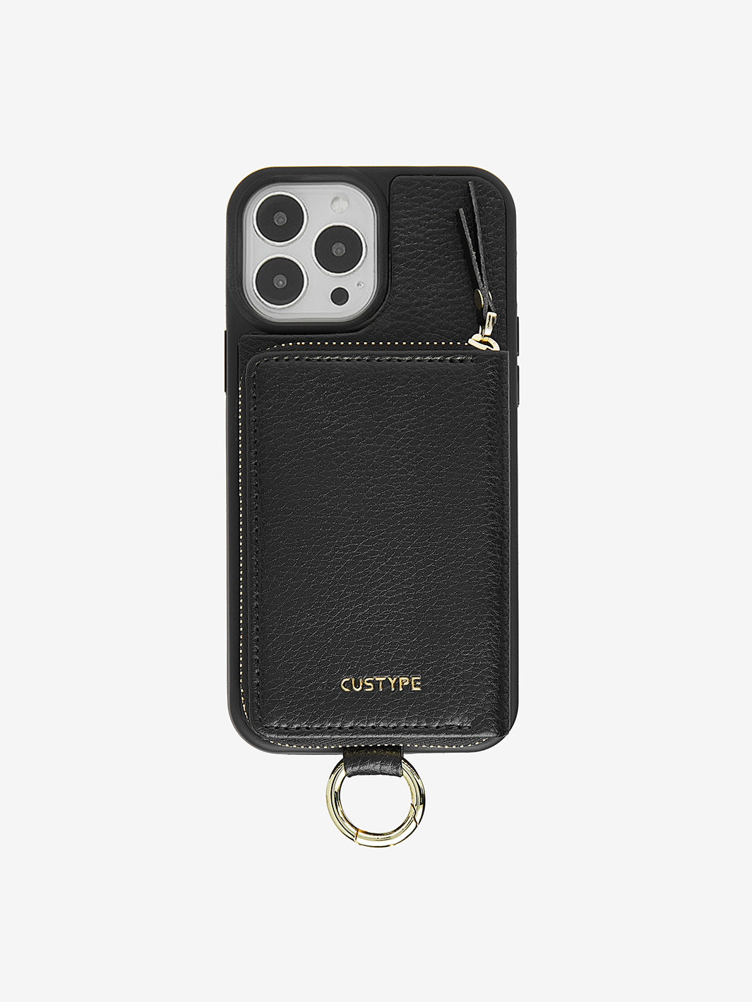ZipPouch- Circular Ring Wallet Phone Case-black