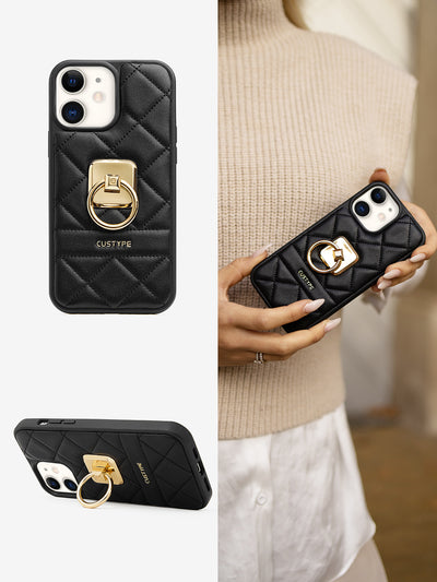 ThreadTrend- Square Ring Holder Phone Case-black