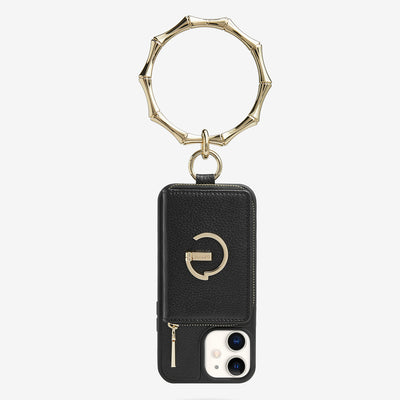 Custype wallet iphone case with wristband in black 11 phone cover