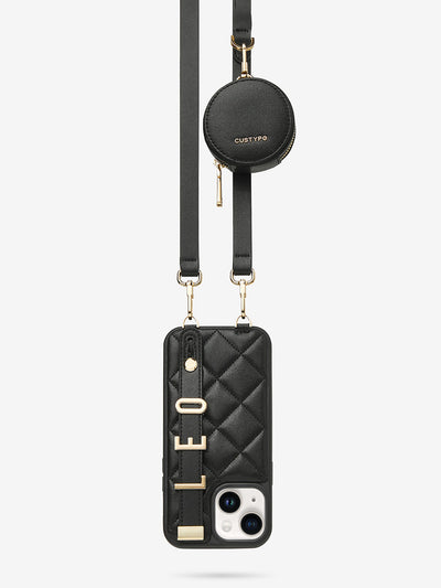 Signature Style- Personalized Phone Case Mini Pouch Set-black