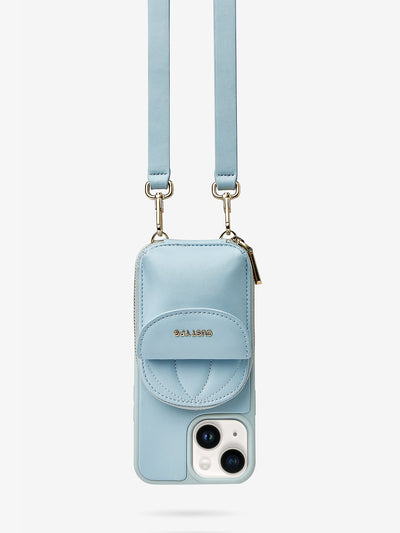 Unique Baseball Cap Phone Case iPhone Crossbody Cover Case Wallet Pouch blue