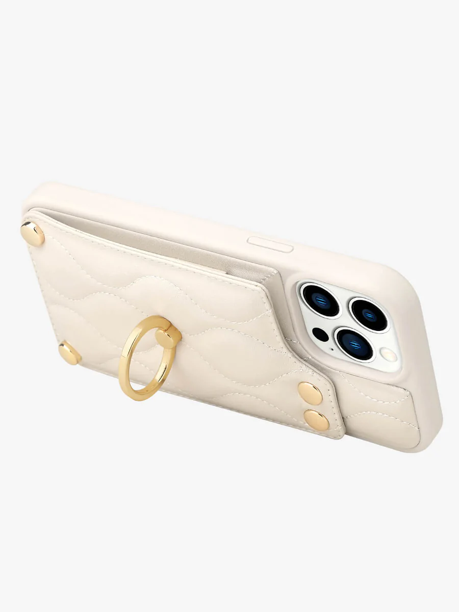 ThreadTrend- Argyle Puffer Phone Case-beige