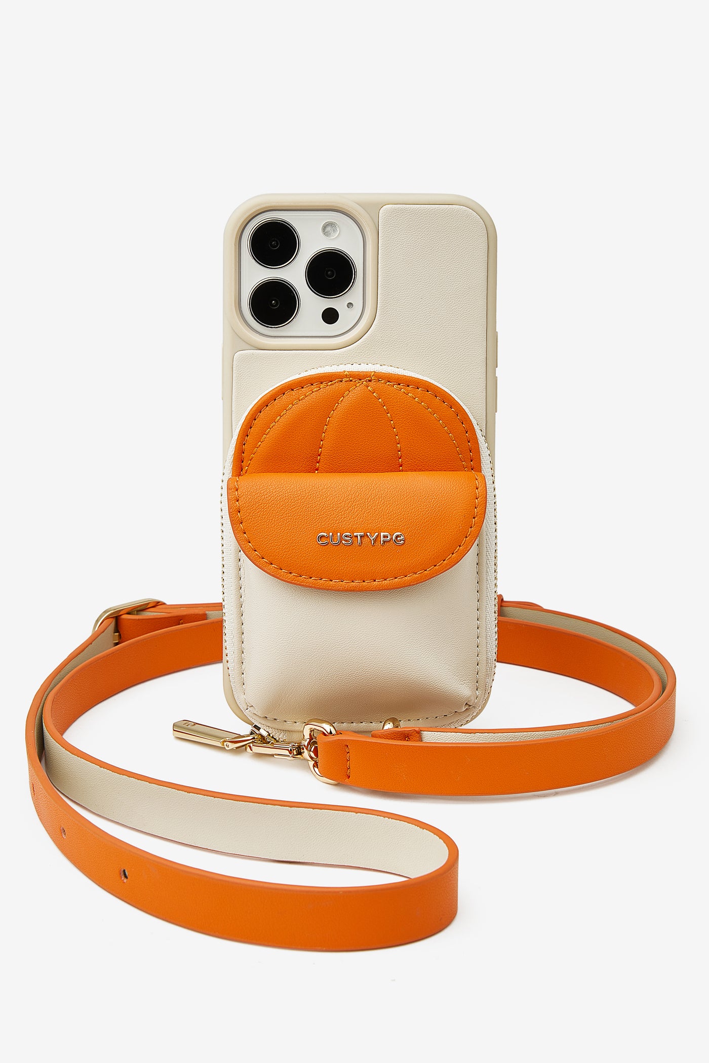 Unique Baseball Cap Phone Case iPhone Crossbody Cover Case Wallet Pouch orange