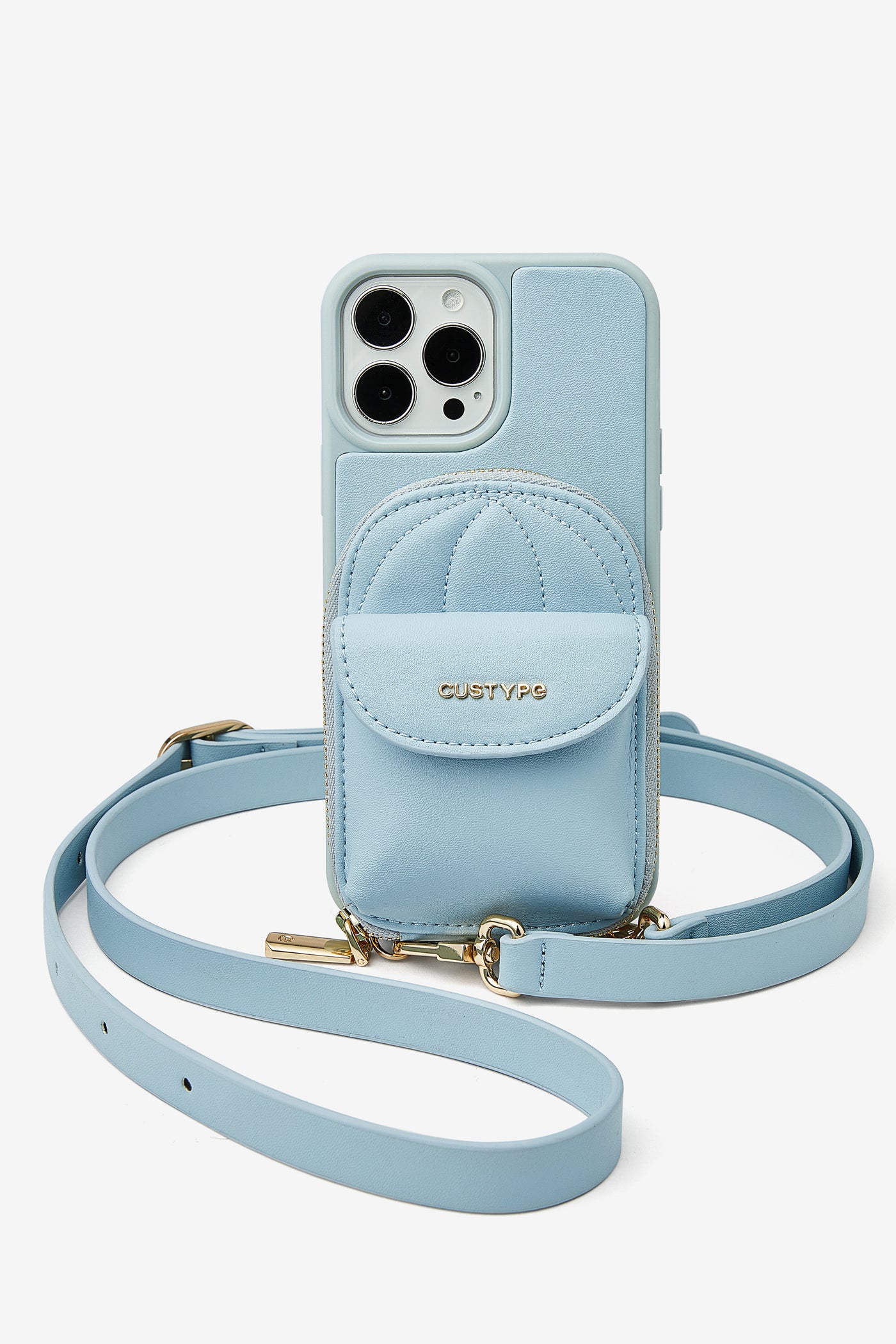 Unique Baseball Cap Phone Case iPhone Crossbody Cover Case Wallet Pouch Blue-4