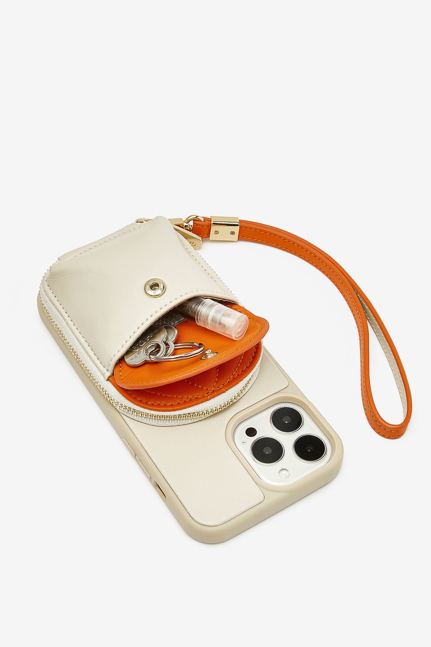 Unique Baseball Cap Phone Case iPhone Crossbody Cover Case Wallet Pouch orange-1